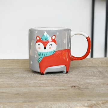Mug Cute Animal Winter Edition Fox