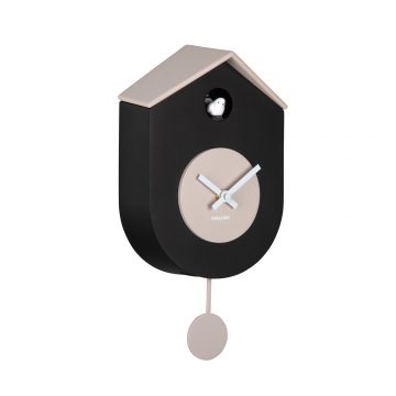 Wall Clock Karlsson Cuckoo Grato Black