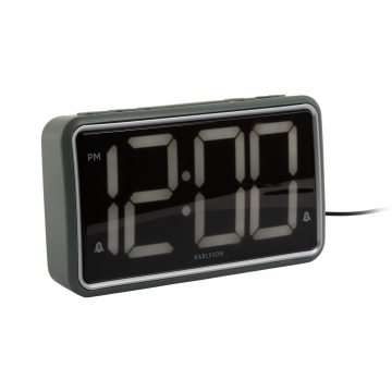 Alarm Clock Digital Karlsson New Retro Jungle Green