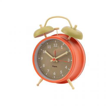 Alarm Clock Retro Beige Orange