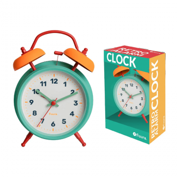 Alarm Clock Retro Blue Yellow
