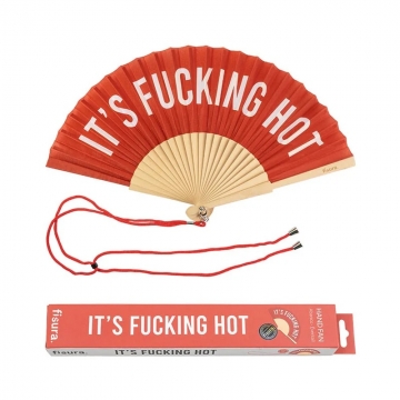 Hand Fan It's Fucking Hot Red