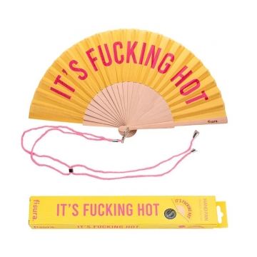 Hand Fan It's Fucking Hot Yellow