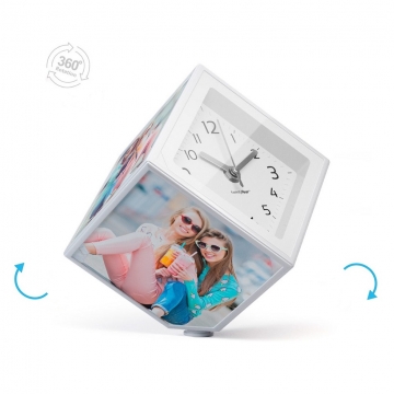 Photo Frame Rotating with Clock 10x10