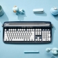 Keyboard Bluetooth Typewriter Navy Blue