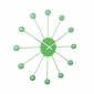 Wall Clock Karlsson Funky Spider Bright Green